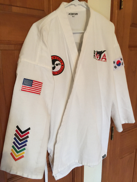 NEW Karate USA Flag Patch for Karate Gi Uniform KARATE in USA Flag Patch-5" x 5" 